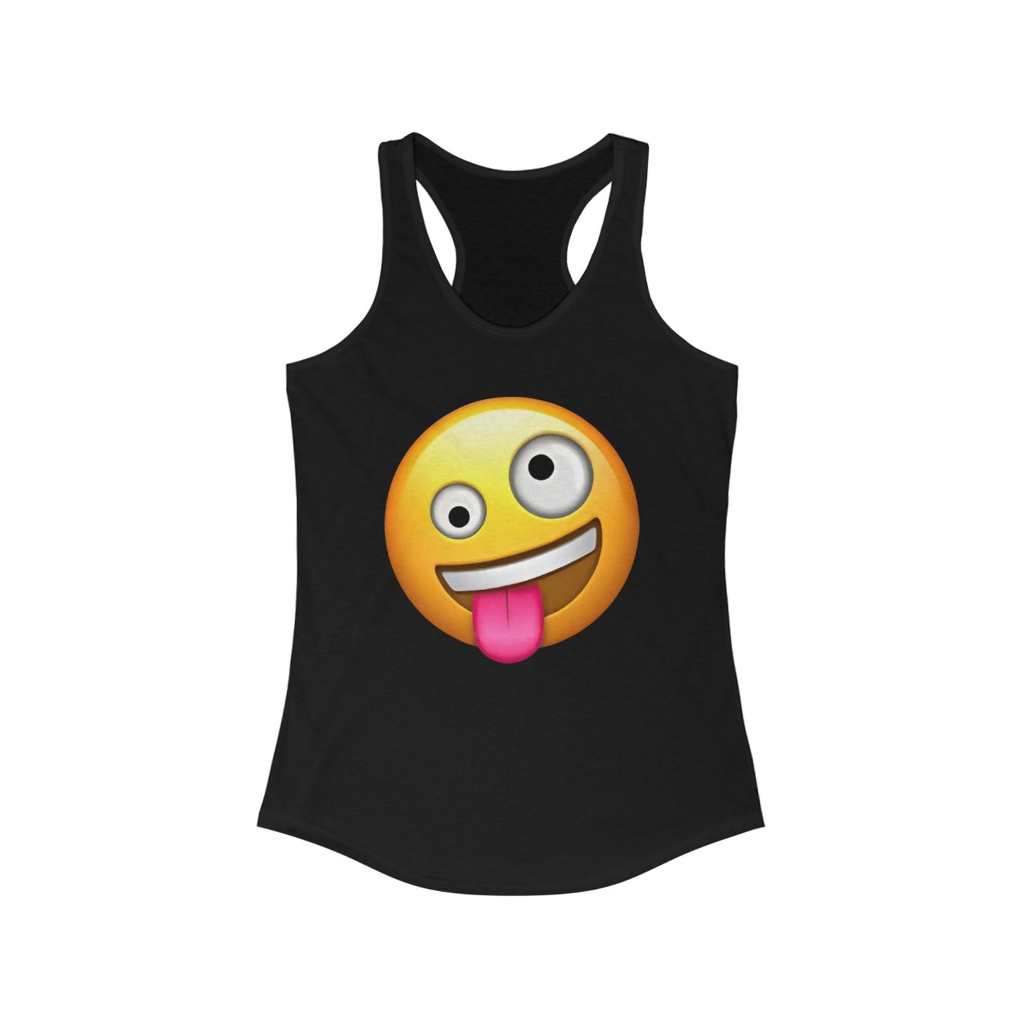 Flirtee Cheerful Emoji Racerback Tank for Women - Perfect for Summer, Casual Wear, Gifts, Emoji Lovers, Fitness