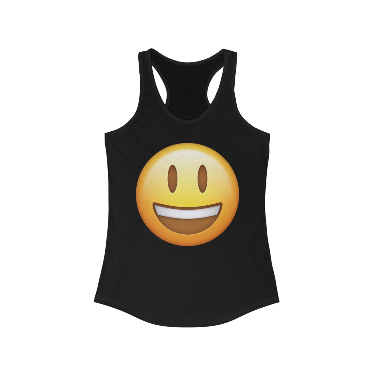 Flirtee Smile Emoji Women's Racerback Tank - Fun Summer Top, Casual Wear, Gift for Her, Cute Workout Shirt, Festival Attire, Vacation Apparel