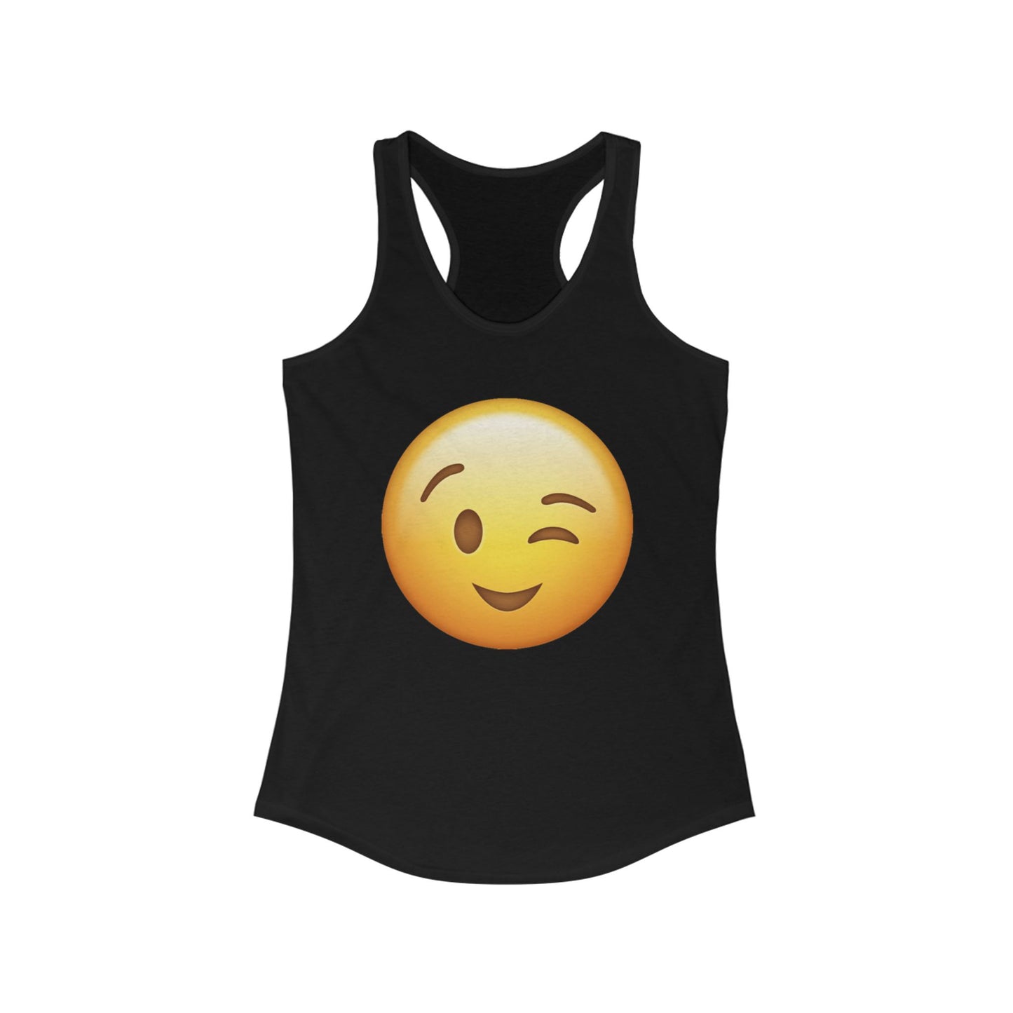 Flirtee emoji Winking Emoji Racerback Tank