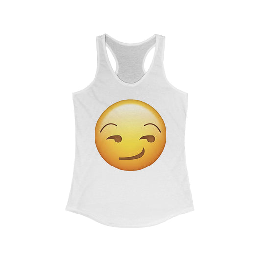 Flirtee Sassy Emoji Racerback Tank - Women's Casual Top, Summer Wear, Workout Shirt, Gifts for Her, Funny Graphic Tee