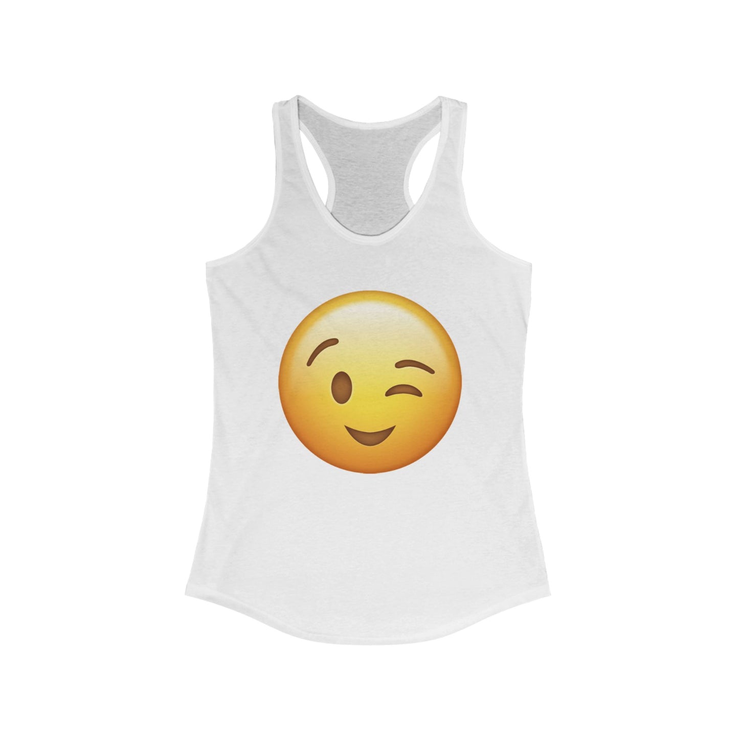 Flirtee emoji Winking Emoji Racerback Tank