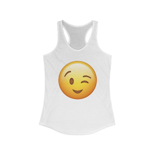 Flirtee emoji Winking Emoji Racerback Tank
